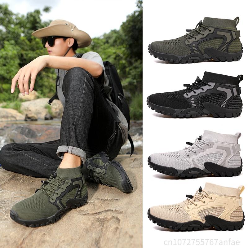 Outdoor Herren Kletterschuh Rutschfester Wanderschuh Atmungsaktiver Watschuh Umhängetasche Flusslaufschuh Abriebfest Übergröße48