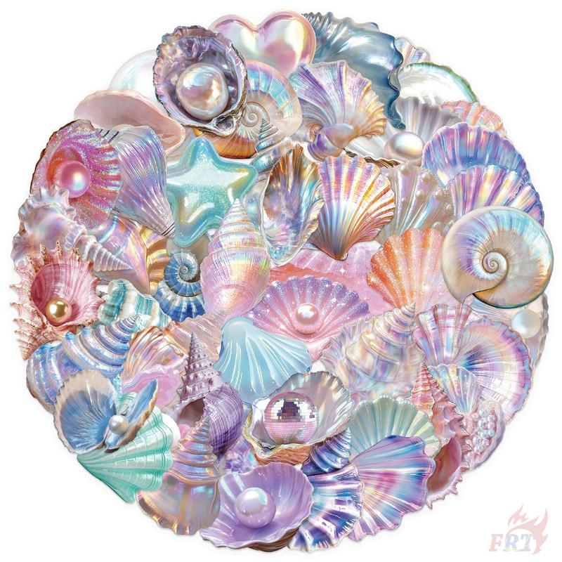 50Pcs/Set Shell Conch Starfish Pearl PET Stickers Waterproof DIY Fashion Doodle Decals Stickers