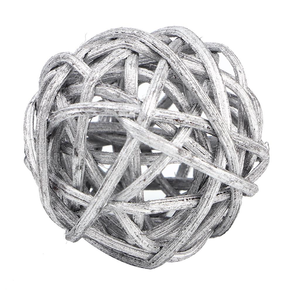 20Pcs Rattan Balls for Garden Wedding Party Christmas Decoration(Silver)