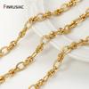18K Gold Plated Brass Oval Link Chains for Jewelry Accessories,Thick Rolo Cable Bulk Chains for DIY Necklace Making Supplies