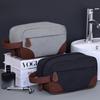 Large Capacity Leather Canvas Men Wash Shaving Women Toiletry Storage Waterproof Makeup Travel Organizer Retro Cosmetic Bag 2025