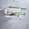 Punch-Free Wall-Mounted Stainless Steel Toilet Paper Holder for Hotels