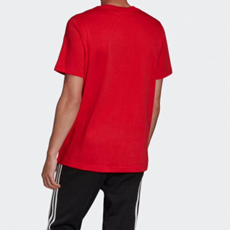 Adidas Originals Trebfoil Logo Short Sleeve T-Shirt Men Tops Red FM3791