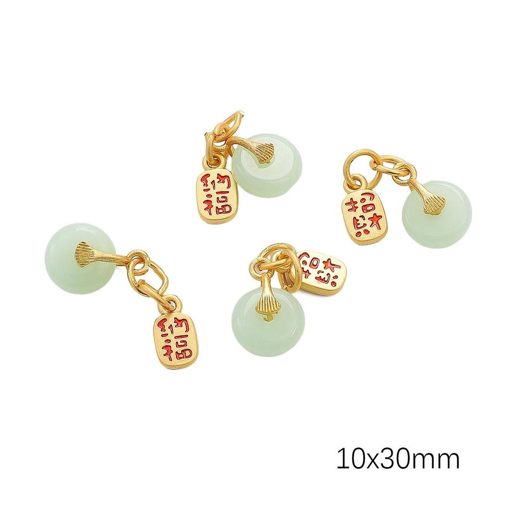 Copper Sand Inlaid Imitation Turquoise Pendant Charm Accessories For DIY Jewelry Making Bracelet Earring Necklace