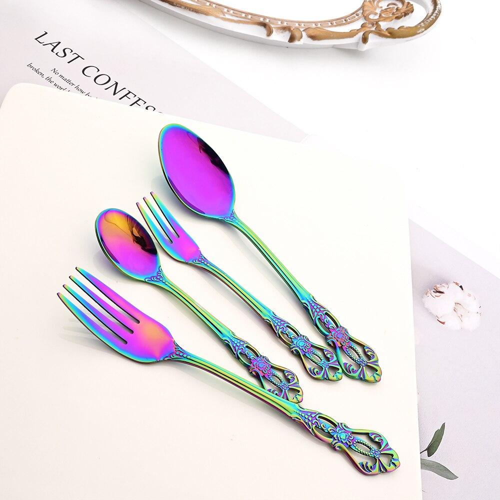 36 Teile/satz Gold Edelstahl Besteck Set Westlichen Lebensmittel Geschirr Löffel Gabel Messer Geschirr Küche Party Besteck Set