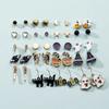 Pair/Set of Hot Selling Halloween Earrings Ghost Pumpkin Head Vampire Cartoon Funny Halloween Stud Earrings