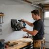 Universal Circular Saw Storage Rack Two Hole Design Compatible Multiple Saw Types Wall Mounted Metal Organizer
