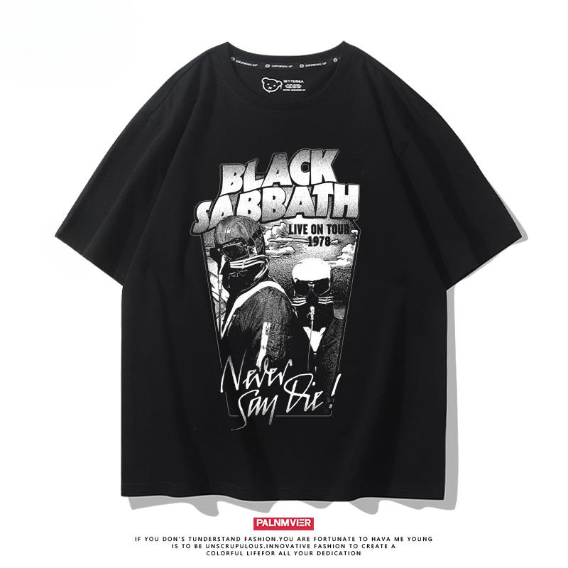 Heavy Metal Rock Band Black Sabbath, Black Sabbath Punk Style Printed Short Sleeved Loose Fitting T-shirt Trend