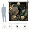 Minimalist Green Plant Shower Curtain Set - Artistic Pattern, Creative Style,High-Quality Polyester,  Modern Bathroom Decor