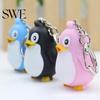 Cute Animal Penguin LED Light with Sound Key Chain Ring Torch Xmas Gift