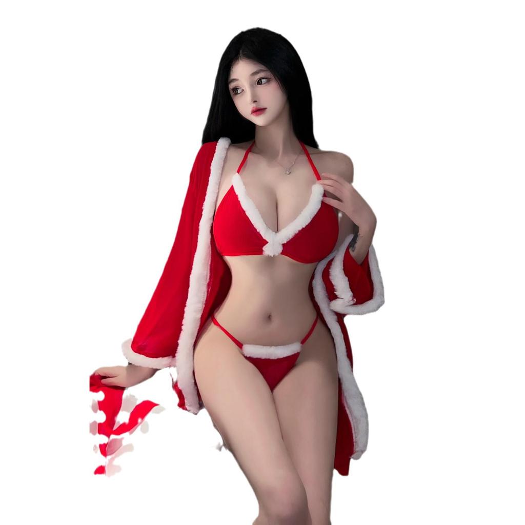 Women's Sexy Christmas Role Play Lingerie Set - Three-Piece 