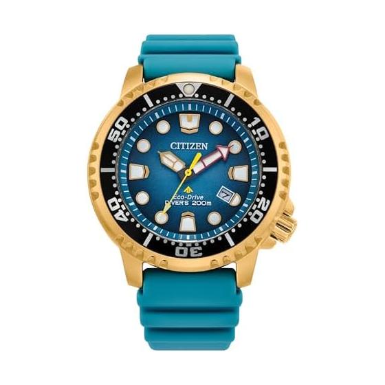 

Citizen Men s Polyurethane Eco-Drive Promaster Dive Turquoise Dial Men s Analog Watch Bn0162-02X, Band Color: Turquoise