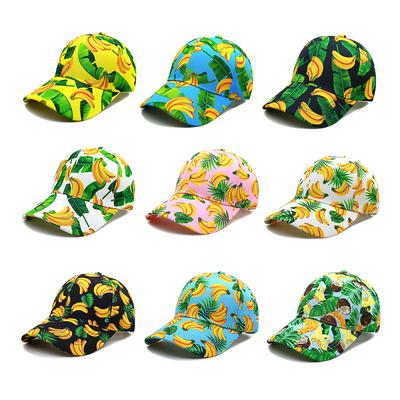 Spring/Summer Fashion Fruit Print Baseball Hat Soft Top Banana Duck Tongue Hat Unisex Pop Avocado Sunshade Duck Cap