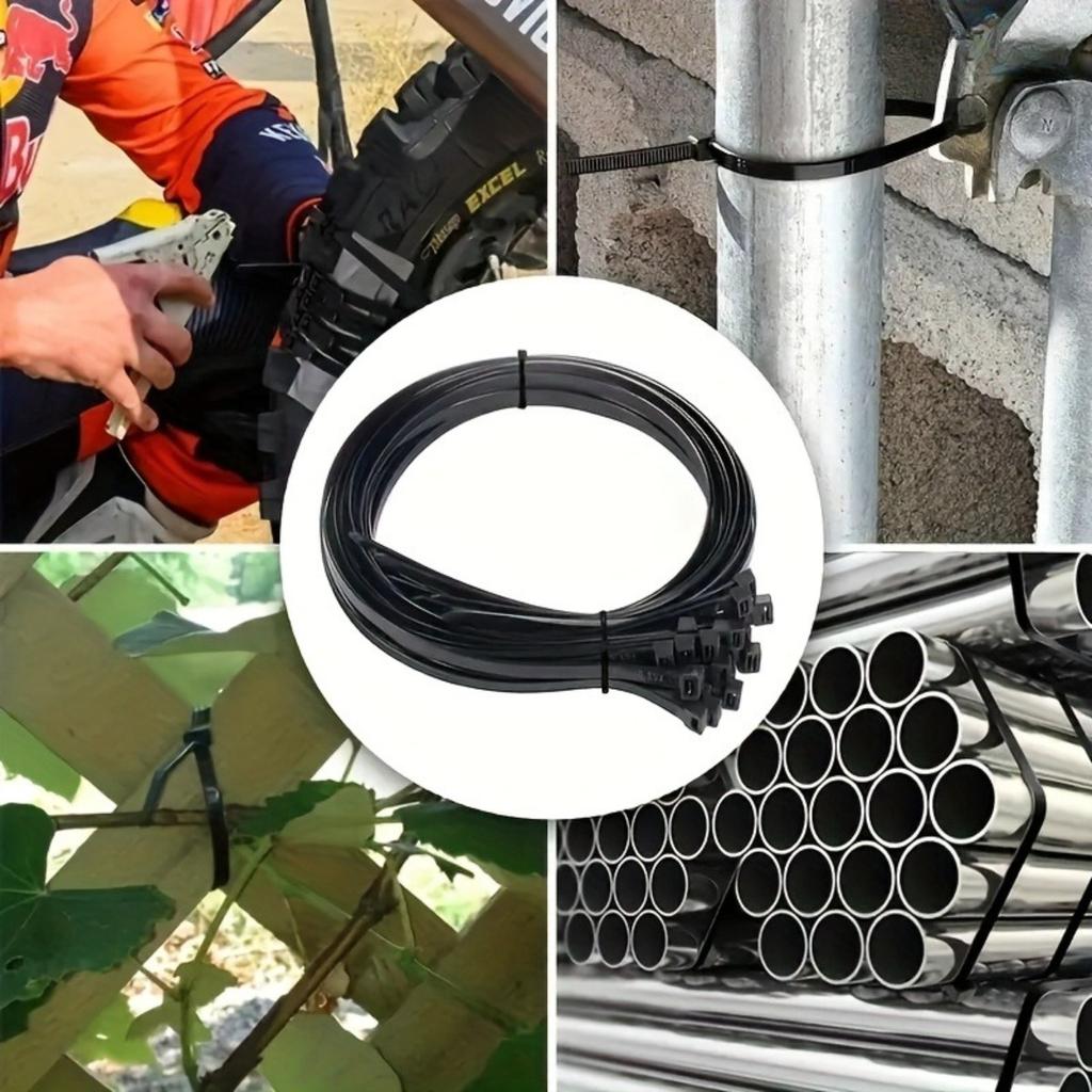 400/100 Durable Nylon Cable Ties, Size 20/15/10cm, Self-locking Nylon Cable Ties, for Office, Industrial, and Workshop Wiring, Cable Management