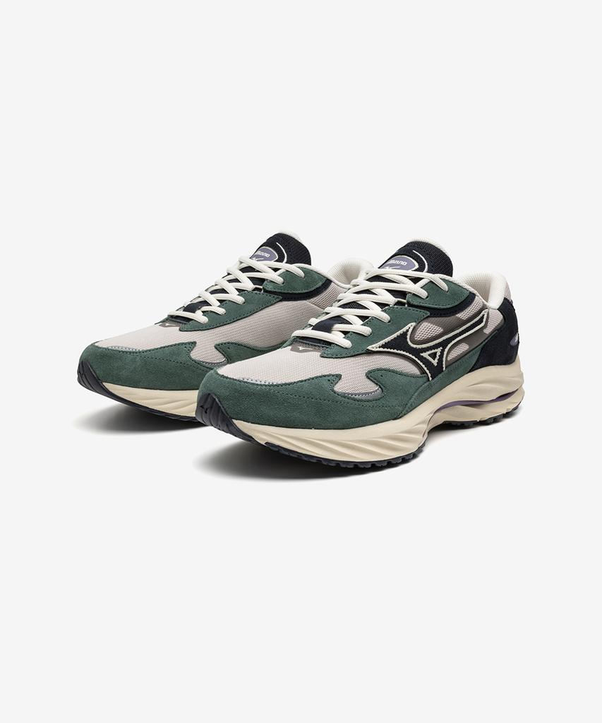 Mizuno (Male) Wave Rider Beta - Silver Cloud:Vulcan:Bistro Green / D1Ga330918