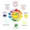 Educational Montessori Wooden Shape Color Sorting Clock- Early Learning Toy-Time Number Shape Sorting Puzzle Christmas kid Gift