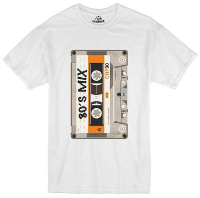 80's T Shirt C90 Cassette Mix Tape Retro Music Mens Regular Fit Tee