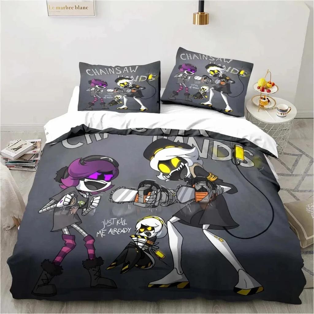 New 3D Print Murder-Drones Cartoon Bedding Set,Duvet Cover Bed Set Quilt Cover Pillowcase,King Queen Twin Size Boys Girls Adults