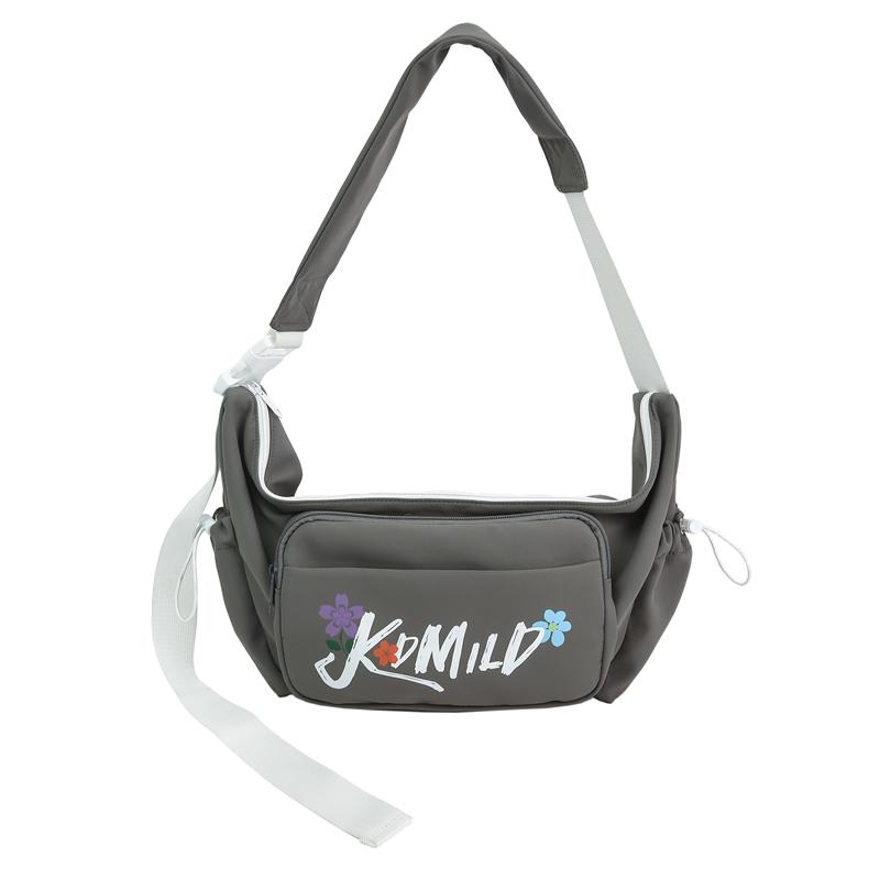 

Сумка-мессенджер с надписью, легкая наплечная сумка для пары серый