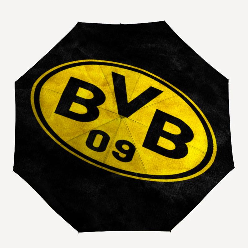 Borussia Dortmund Theme Automatic Umbrella, Lightweight & Portable, 8 Rib, Perfect for Outdoor Travel, Birthdays, Christmas, Gifts.