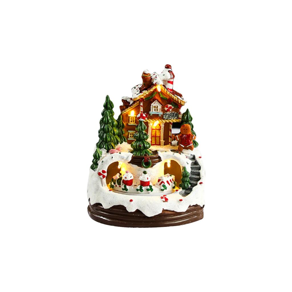 Glowing Gingerbread House With Lights - Animated Christmas Decoration For Indoor Festive Display