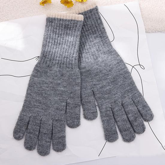 1 Pereche Mănuși Lungi Tricotate cu Degete pentru Ecran Tactil Mănuși de Iarnă pentru Călărie pentru Sporturi în Aer Liber Mănuși Calde pentru Exterior