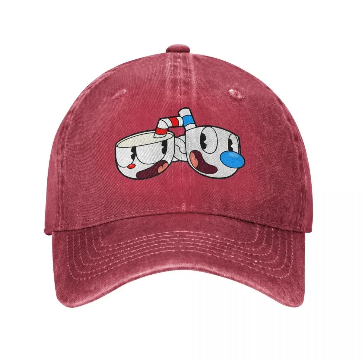 

MugUnisex CupHead Unisex Women Baseball Cap Game Distressed Denim Washed Caps Hat Vintage Outdoor Activities Snapback Cap One Size