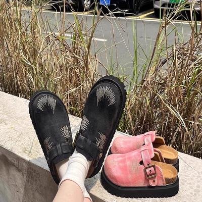 Retro and Old Baotou One-pedal Slippers Women's 2025 Summer New Denim Upper Soft Sole Fashion Slippers