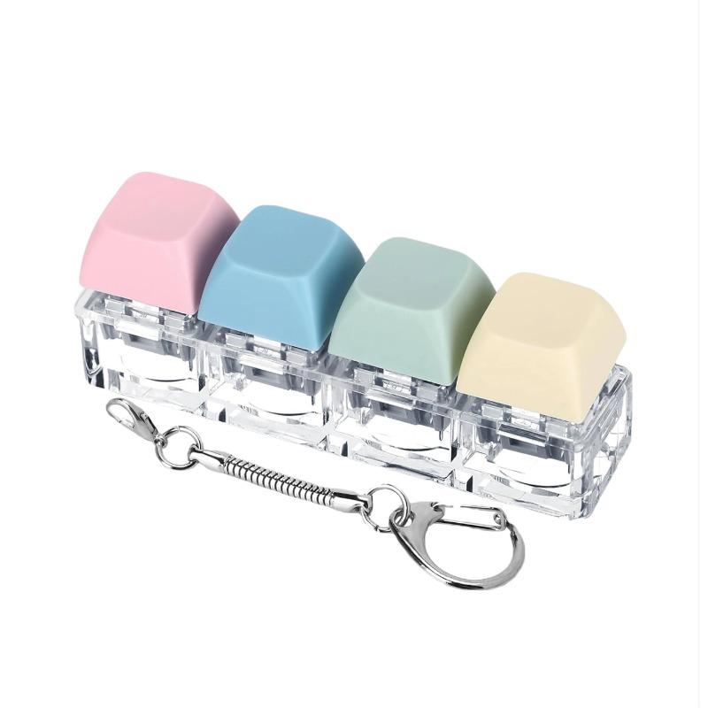Silent Keyboard Touch Fidget Keychain, 3 Sensory Modes for Anxiety Relief, Novelty Gift for Valentine’s Day & Christmas