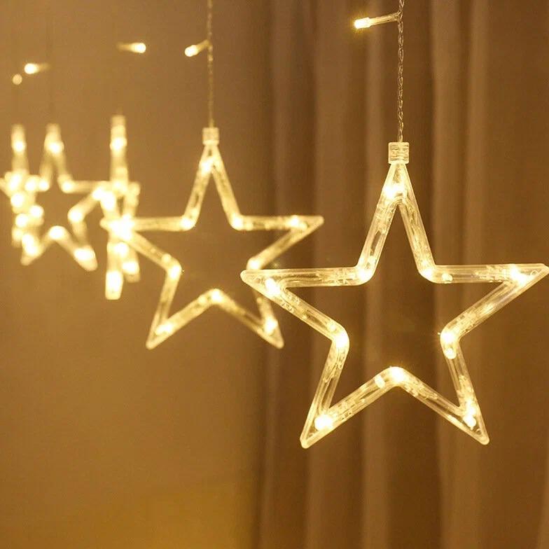 LED Light Curtain Christmas Tree Lights Warm White Windows Garland Lights