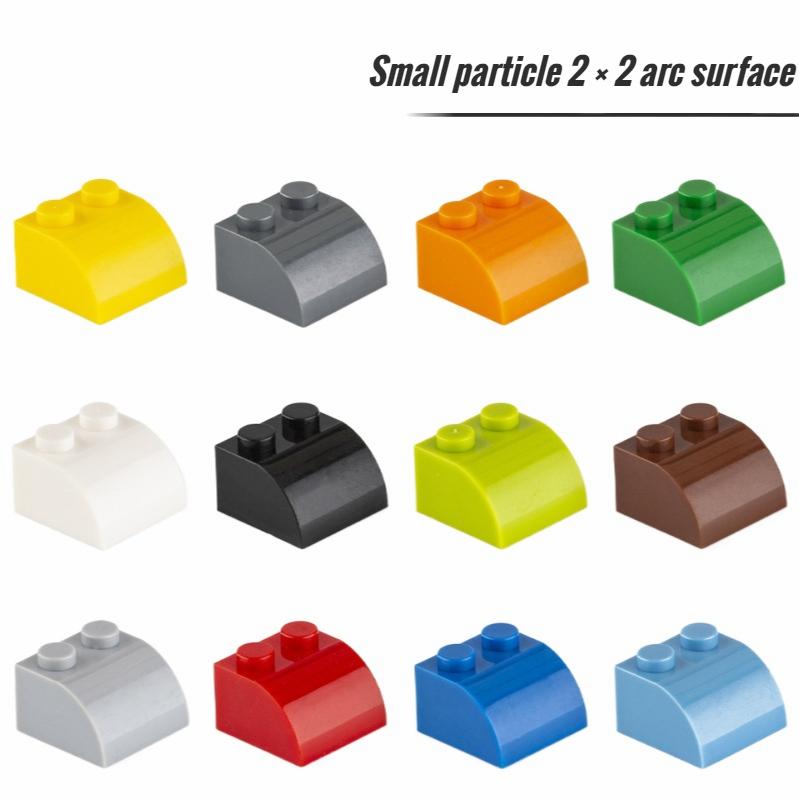 20pcs Small Particle Arc Brick Slope Brick 2x2 Brick DIY Building Blocks Compatible with Creative Gift MOC Blocks Castle Toys