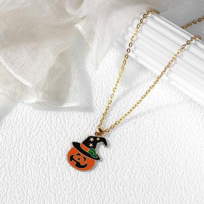 Halloween Pumpkin Pendant Necklace Cute Holidays Jewelry For Men And Women Girls Partys Festival Alloy Accessory Fashions Chains