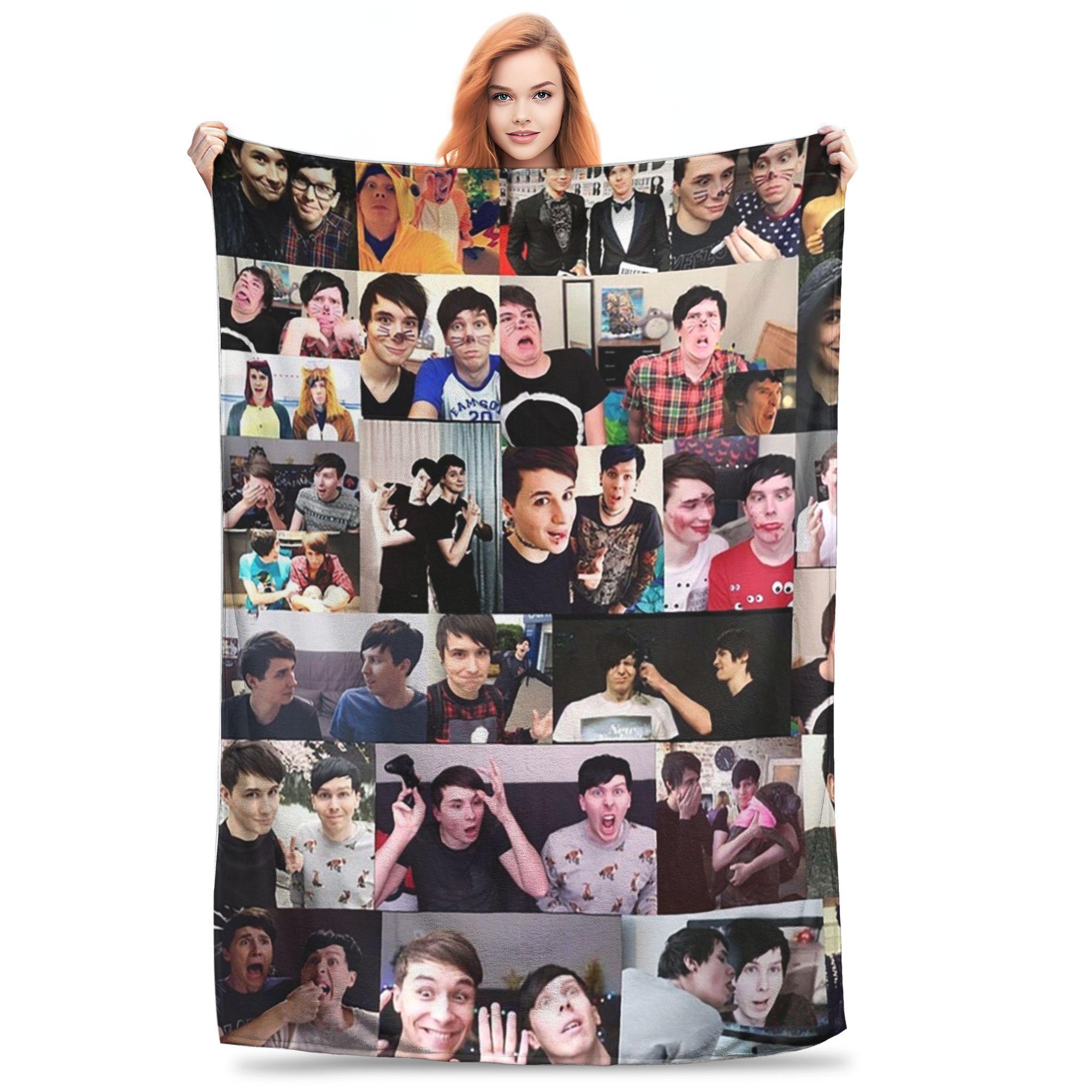 Dan And Phil! Blankets Portable Flannel Sofa Throw Blanket for Couch Bedding Outdoor Throws Bedspread Quilt 30x40in