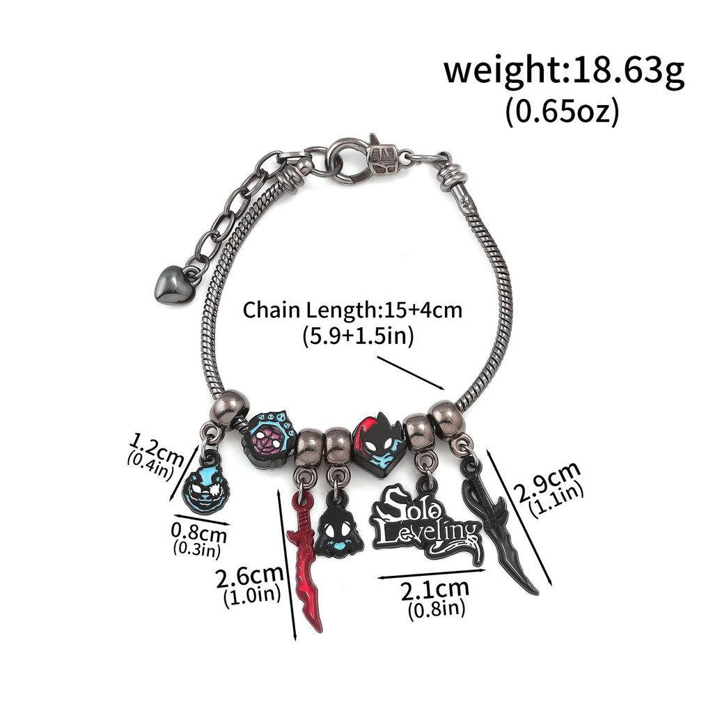 Solo Leveling Schmuckherstellungs-Set mit Metallanhängern für Unisex DIY Armbänder