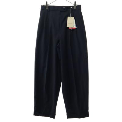 Unused PLST Stripe Front Tack Wool Pants M Navy Women Used