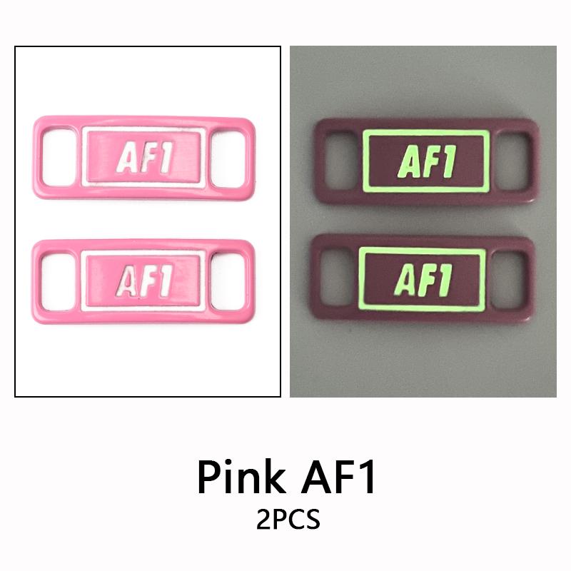 New AF1 Luminous Shoelaces Buckle Sneaker Decorations Glowing Metal Lock for Shoelace DIY Laces Chapa Shoe Accessories 2pcs/pair