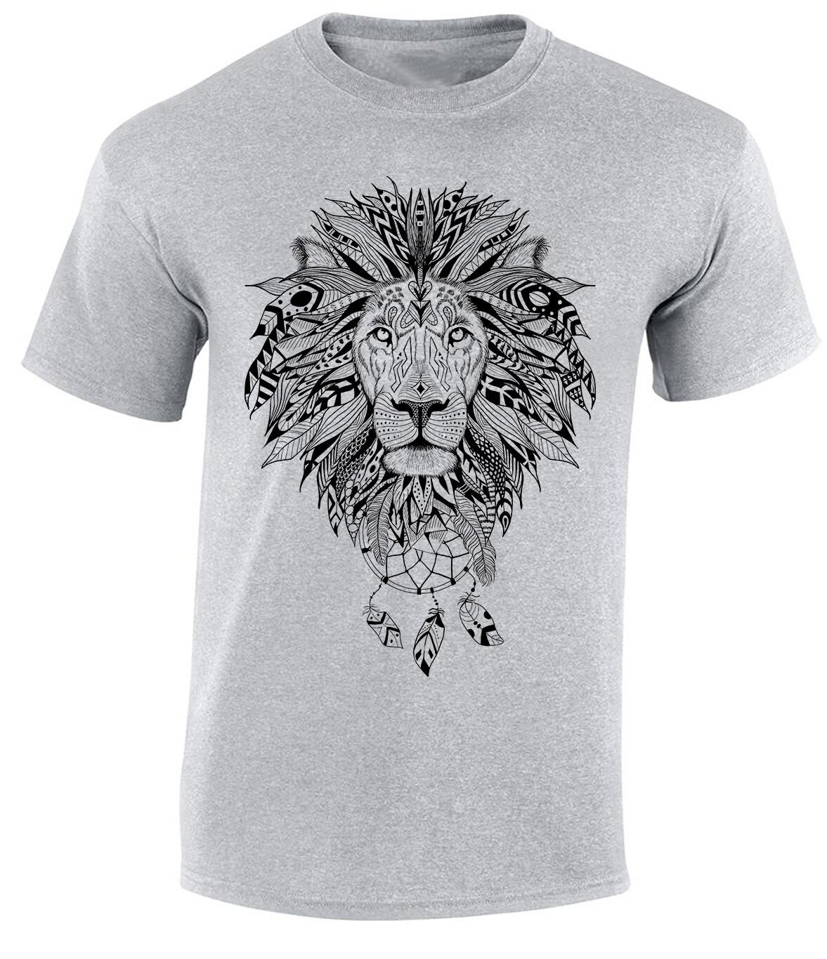 

TRIBAL LION SPORT GRAY T shirt/Dream Catcher/Biker/Skull/Tattoo/Celtic/Top/Tee 5XL різнокольоровий