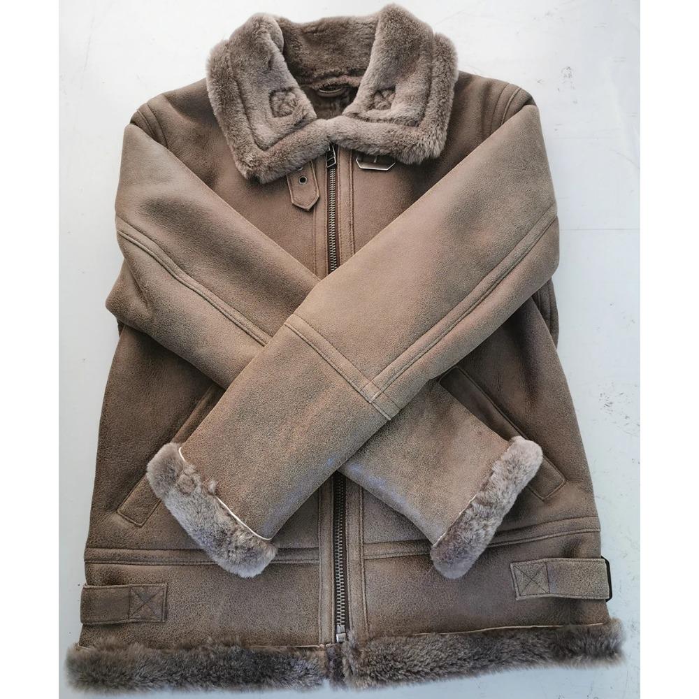 Chinese Size Super Quality Shearling Coat Men Soft Warm 100% Natural Fur Coat Winter Male Leather Clothing