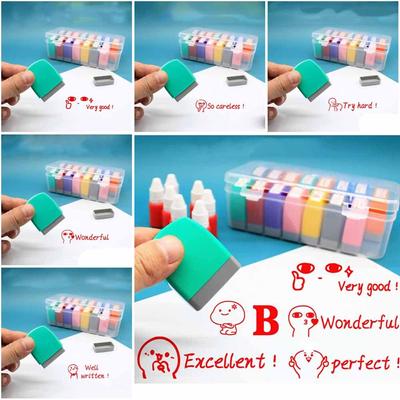 Photosensitive Chapter Cartoon Stamps Scrapbooking Stamper Kids Seal Teaching Stamp Commentary Stamp Encouragement Reward Seal