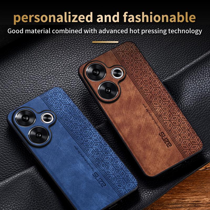 AZNS For Xiaomi Redmi Turbo 3 5G/Poco F6 5G Case PU Leather Coated TPU Imprinted Phone Cover