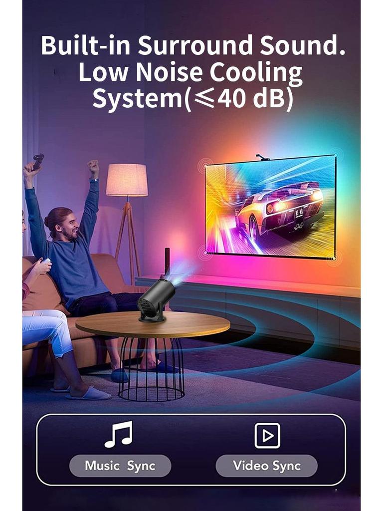 M5PRO Mini HD Wireless/Wired Portable Home Projector for Mobile Phones