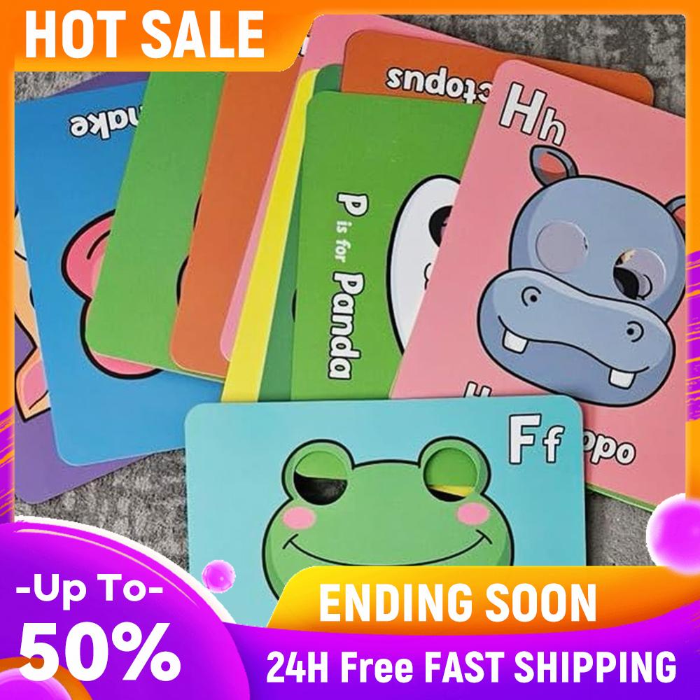 

26 PCs Colorful Alphabet Mask Cards with Animal Masks Educational Learning Games for Kids Preschool Learning Activities China Mainland