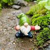Miniature Gnome Sculpture Funny Welcome Sign Ornament, Resin Faceless Statue, Pastoral Figurine Gifts for Garden Lovers Outdoor Porch Patio Yard Decor
