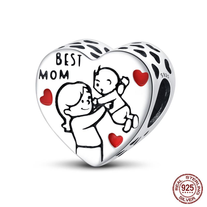 Copper Romantic Heart Series Charms Beads Fit Qikaola Original Bracelet Diy Mother'S Day Jewelry Gifts