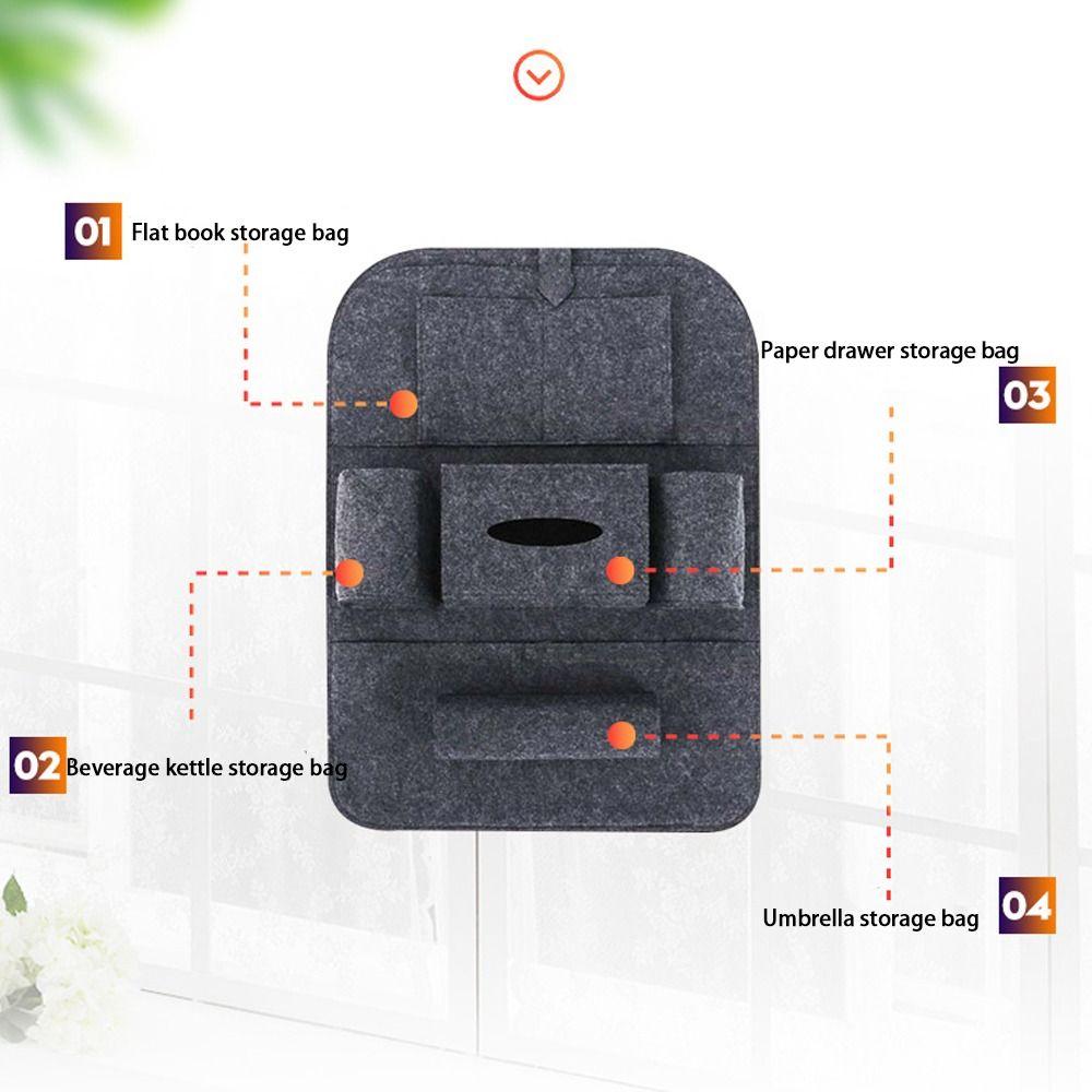 Multi-functional Car Rear Seat Storage Bags Felt Anti-kick Pad Durable Storage Pockets  Universal