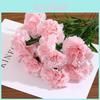 Carnation Silk Flower Bouquet For Wedding Decor Home Staging Photography Prop Gift
