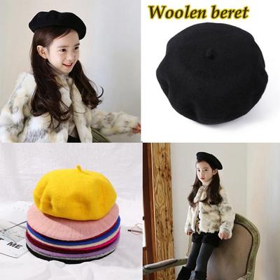 French Beanie Parent-Child Pumpkin Felt Headgear Felt Berets Autumn Hat Wool Beret Cap