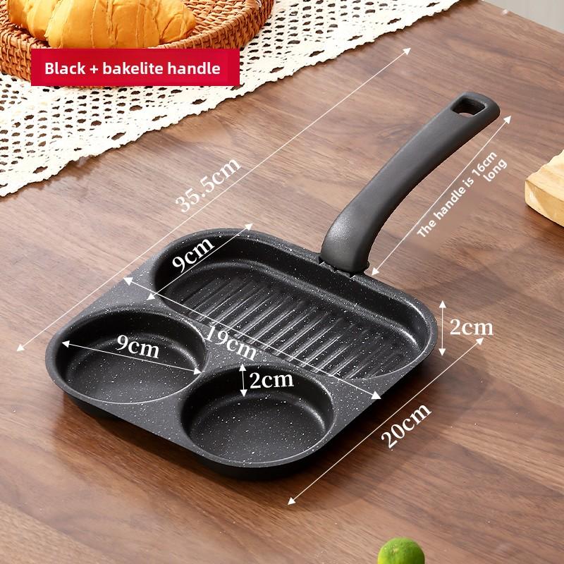 

Anti-scald Handle Egg Burger Household Deep Frying Pan Breakfast Coating Dumpling Pan Four-hole Frying Pan Mold Egg Frying Artif