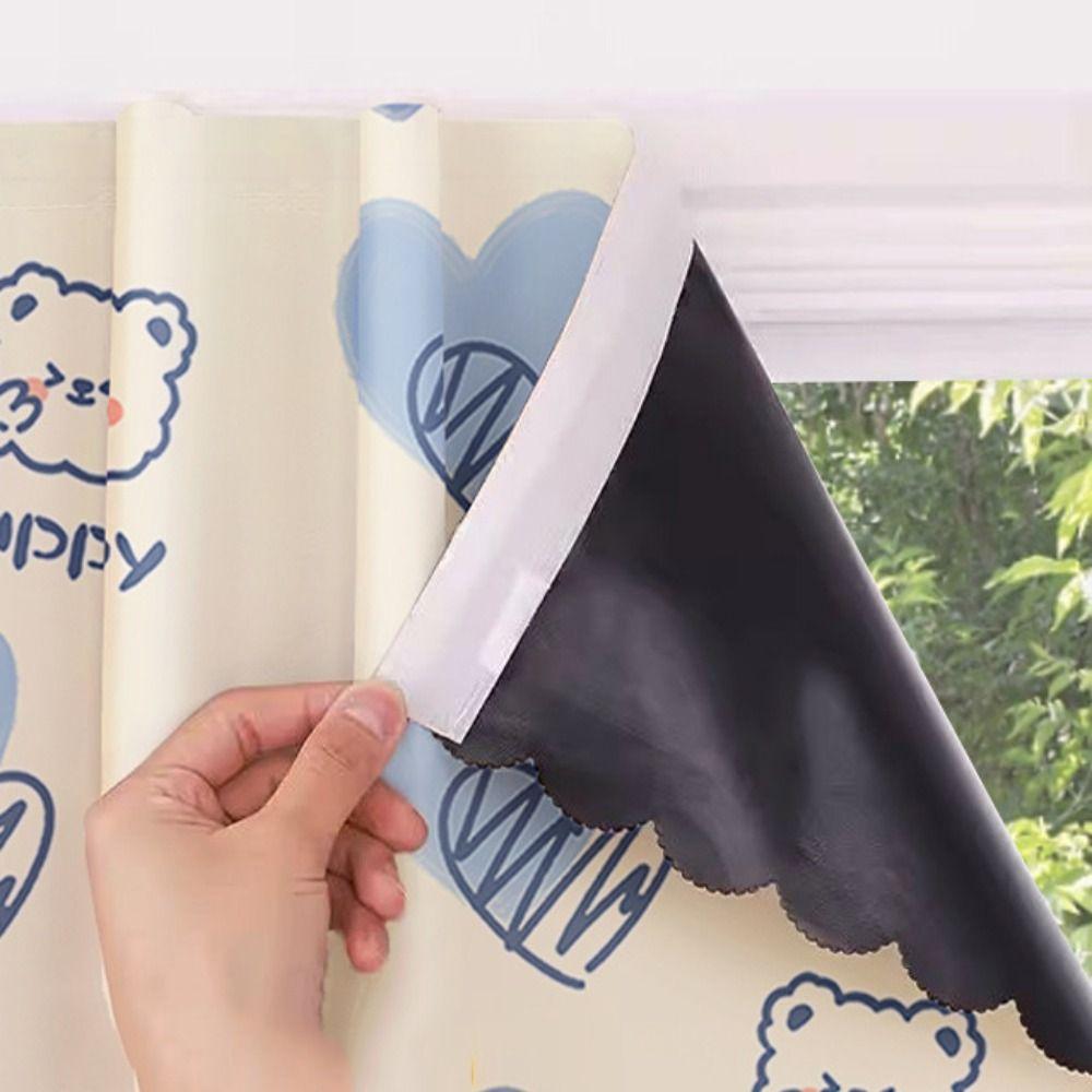 Cartoon Patterns Blackout Curtains Thickened Waterproof Self-Adhesive Curtains Thermal Insulated Light Blocking Blackout Drapes