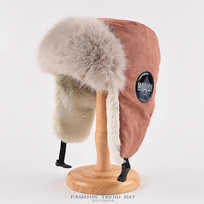 Imitation Fur Mink Hair Hat Female Fall and Winter Plush Fisherman Hat Khaki Senior Show Face Small Warm Ear Protection Lei Feng Hat